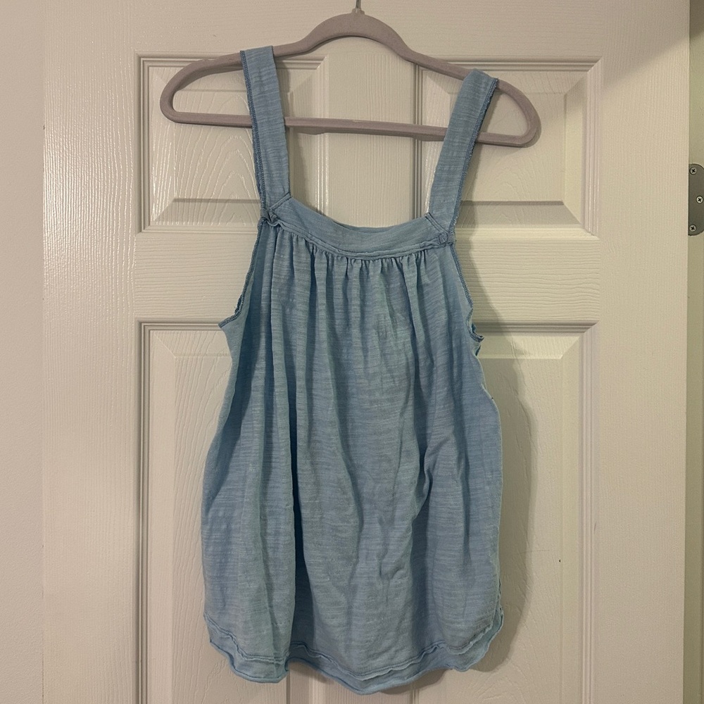 Free People Wee the Free Blue Gauze Tank top